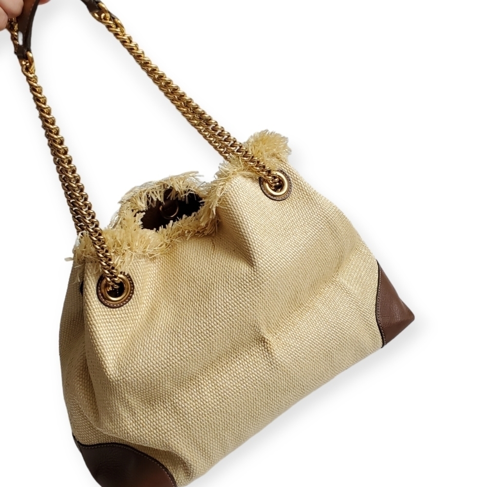 Gucci Soho Raffia Chain Tote Shoulder Bag - Picture 3 of 13